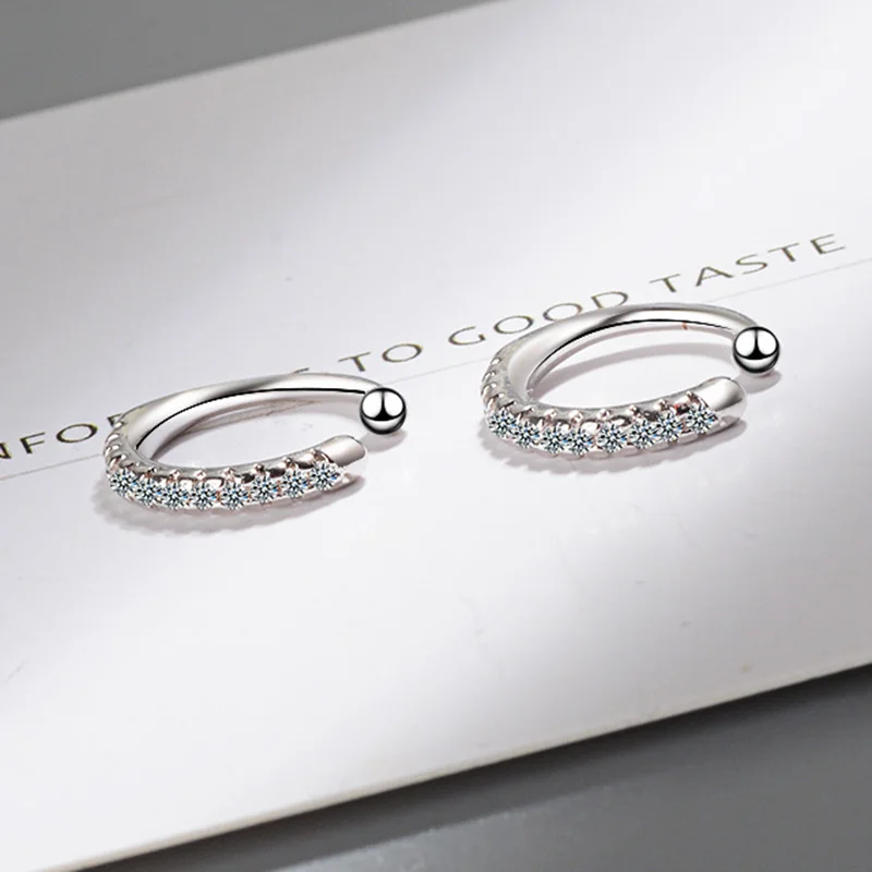 1 пара клипс-сережек Helix Cartilage Conch Фальшивый прокол Украшения Регулируемый Cz Ear Cuff Без сережки.