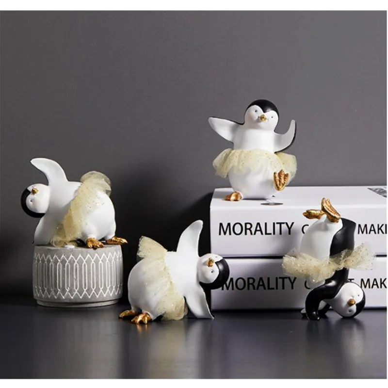 

Nordic Simulation Animal Creative Cute Small Penguin Resin Small Ornaments Home Living Room Desktop Room Desktop Decor M2482