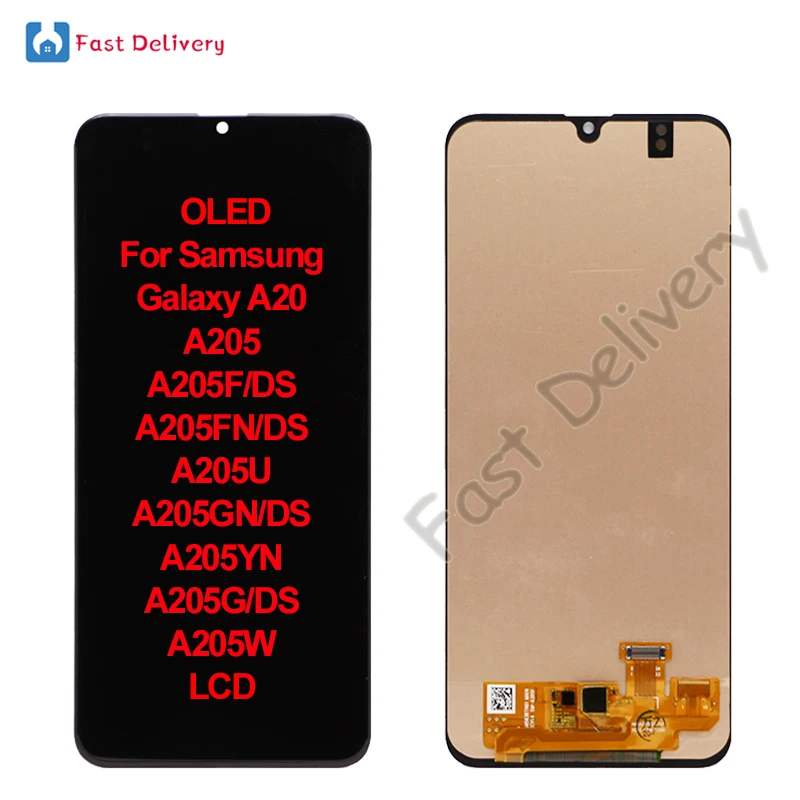 ЖК дисплей с сенсорным экраном и дигитайзером в сборе OLED для Samsung Galaxy A20 A205 A205F A205FN