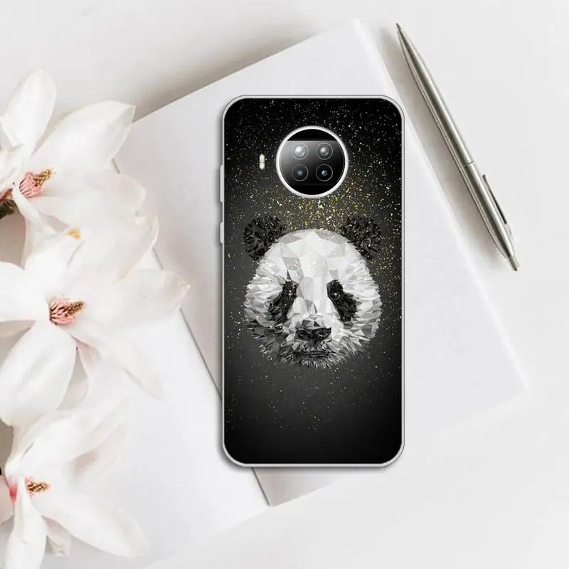 

Cute panda Phone Case Transparent for Xiaomi mi note 10 8 9 t HUAWEI p30 40 11 Samsung S 8 9 10 20 pro lite