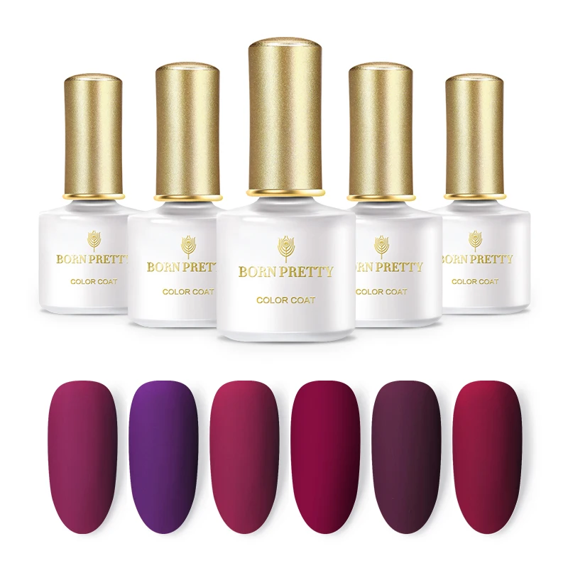 BORN PRETTY Plum Цветной Гель-лак для ногтей 6 мл замачиваемый Гель-лак для Ногтей Стойкий УФ-гель матовый эффект нужно матовое верхнее покрытие