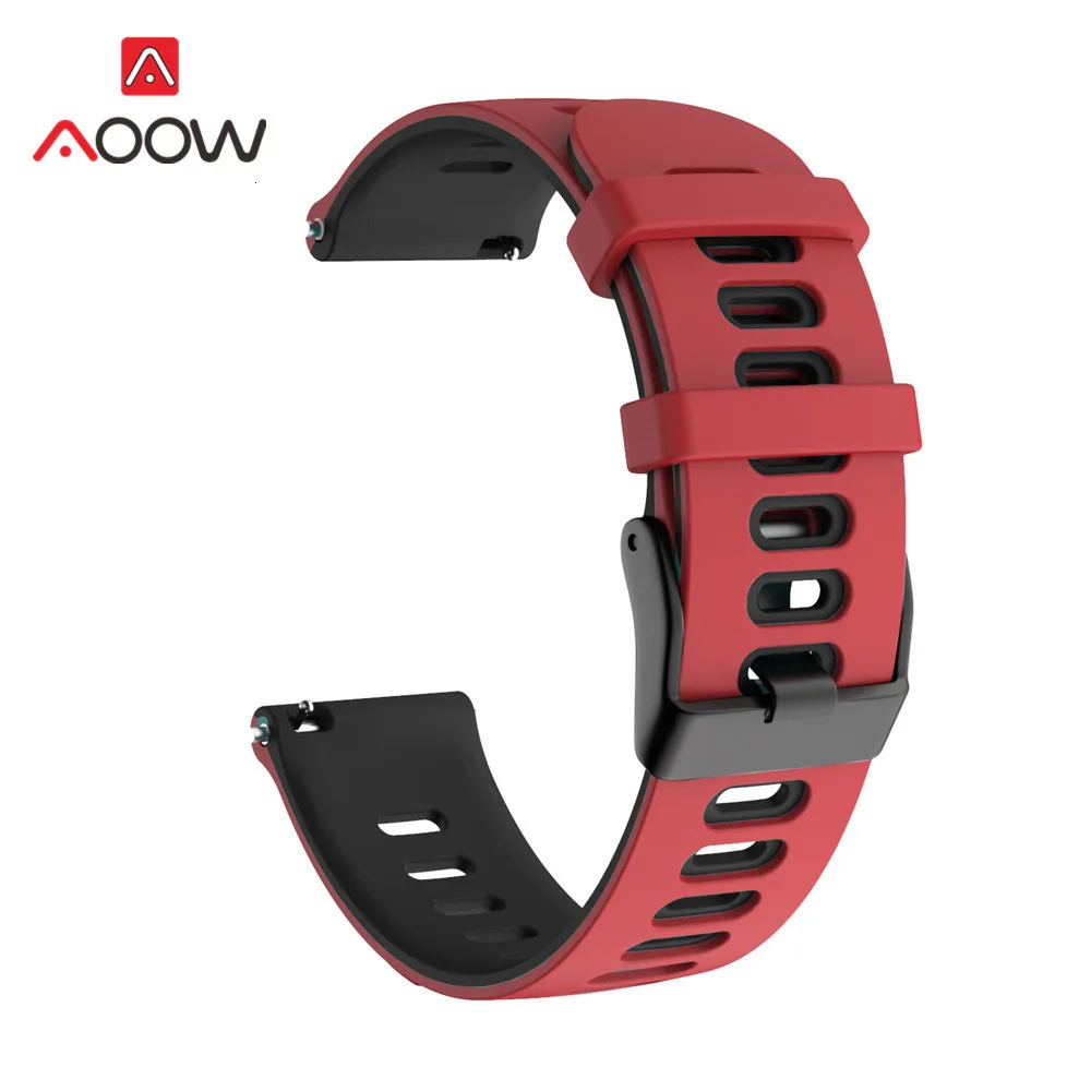 20 мм спортивный силиконовый ремешок для часов samsung Galaxy Watch Active2 40 мм 44 мм 42 мм Active 2 Garmin Amazfit huawei Band ремешок Correa