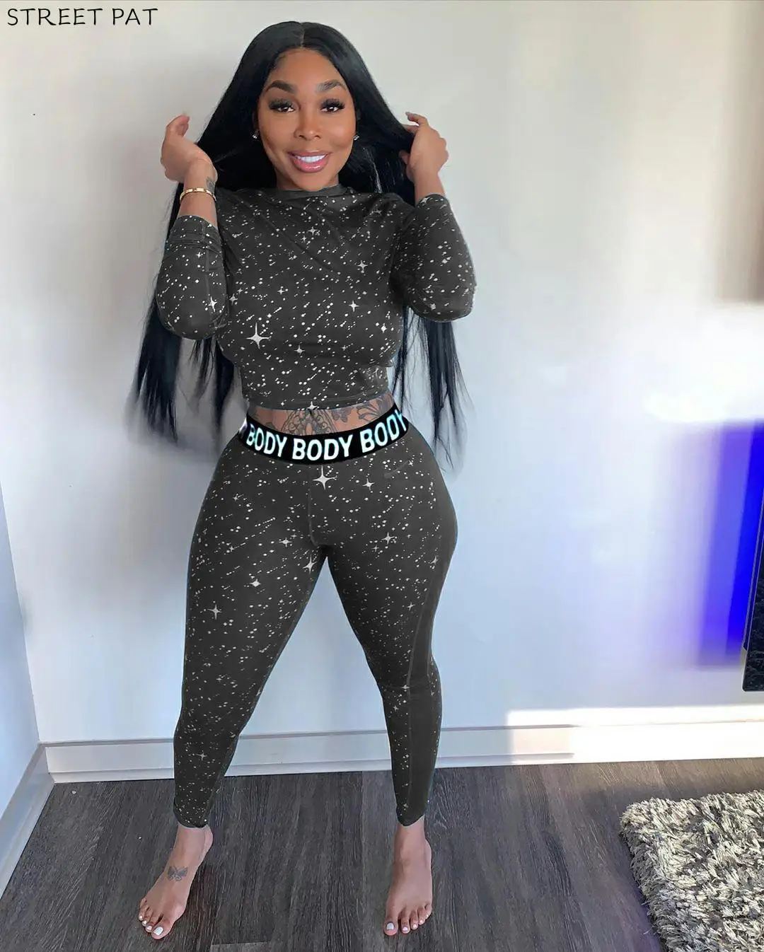 Осенний комплект из 2 двух предметов для женщин Одежда спортивного зала Фитнес