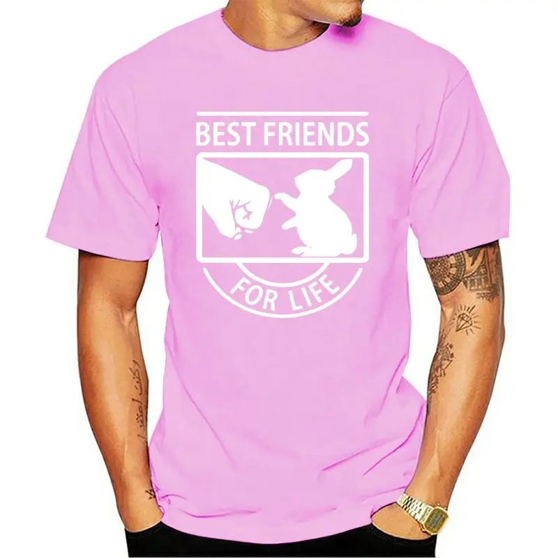 

Cheapen Creature Best Mens T Shirt Bunny Best Friends For Life T-shirt Men Summer Style Men's Tshirt Standard Cotton Simple