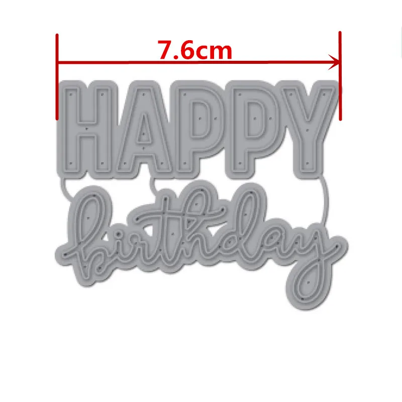Металлические штампы с надписью Happy Birthday для скрапбукинга и изготовления карт