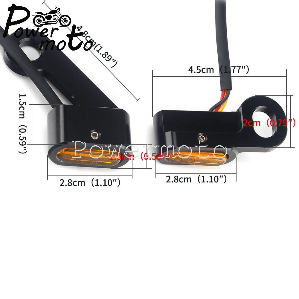 

For Harley Sportster XL SuperLow Iron 48 72 883 1200 2004-21 12V E4 LED Amber Mini Handlebar Turn Signal Indicator Blinker Light