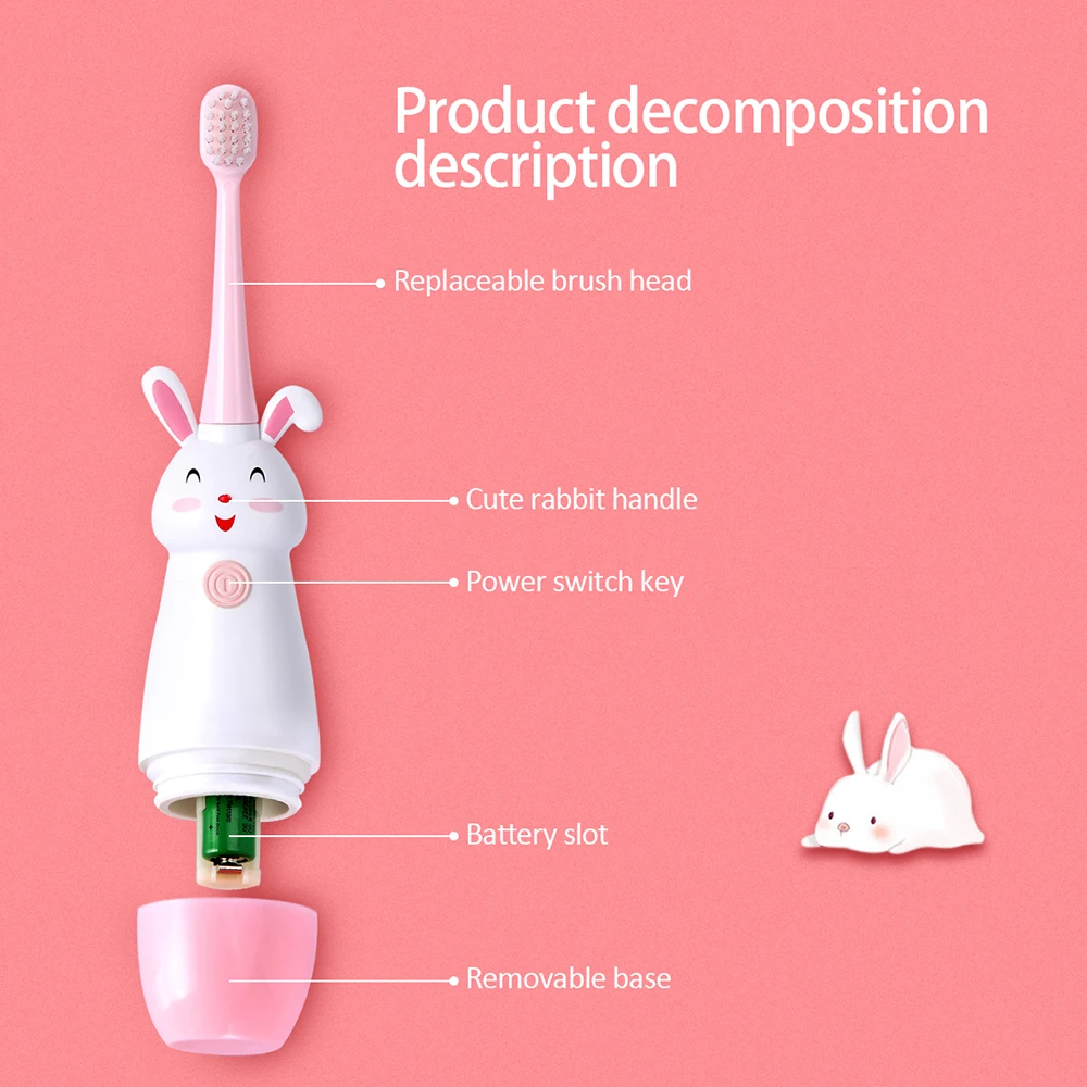 

New Hot Children Electric Toothbrush Cartoon Pattern Tooth Brush Electric Teeth Tooth Brush For Kids with Soft Replacement Head