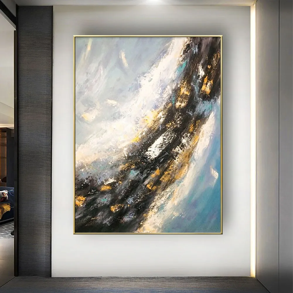 

Best Selling 100% Hand-Painted Oil Painting Light Luxury Gold Foil Paintings Art Canvas Picture Modern Home Decor Pictures Mural