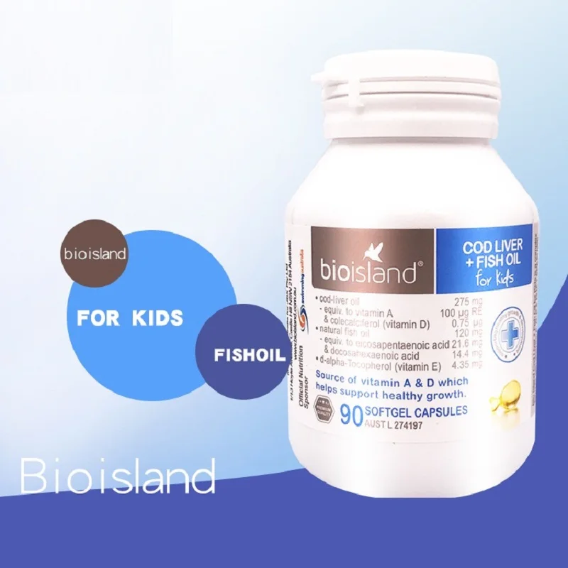 

Australia Bio Island COD LIVER FISH OIL Vitamin A D DHA EPA supplement for Baby Children Kids Support healthy growth development