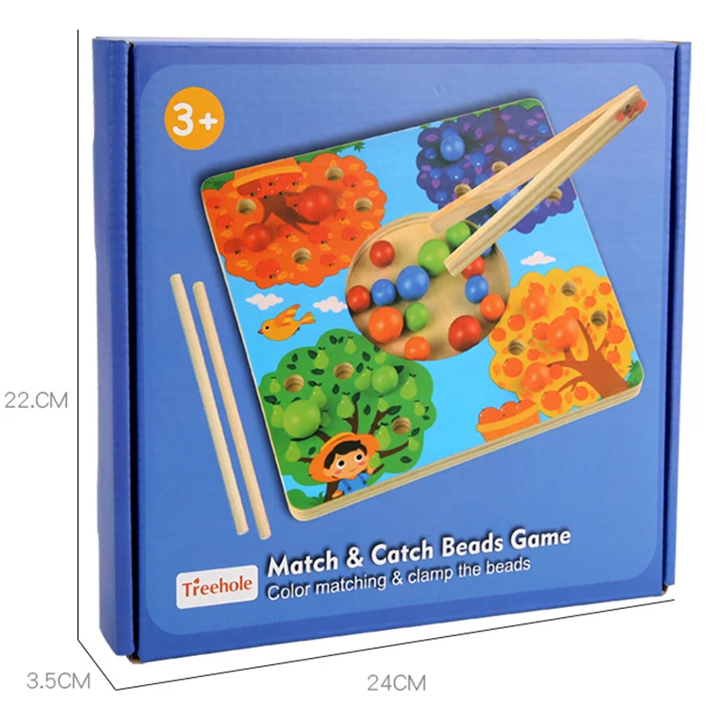 

Colorful Clip Beads Wooden Toys Fruit Tree Bead Puzzle Game Color Matching Cognition Kids Educational Toy For Children Learning