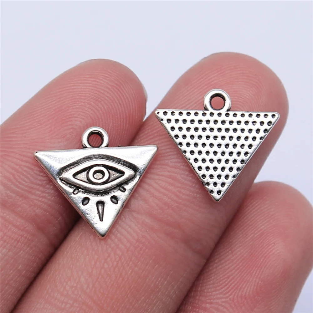 

Sejuani Supplies for jewelry 20pcs 14x13mm Triangle Eyes Charms