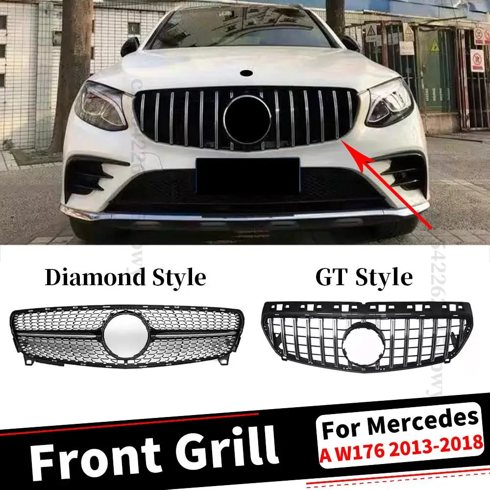

Front Grille Racing Grill Sport Accessories Styling For Mercedes A W176 2016 2017 2018 2013 2014 2015 A180 A200 A260 GT Diamond