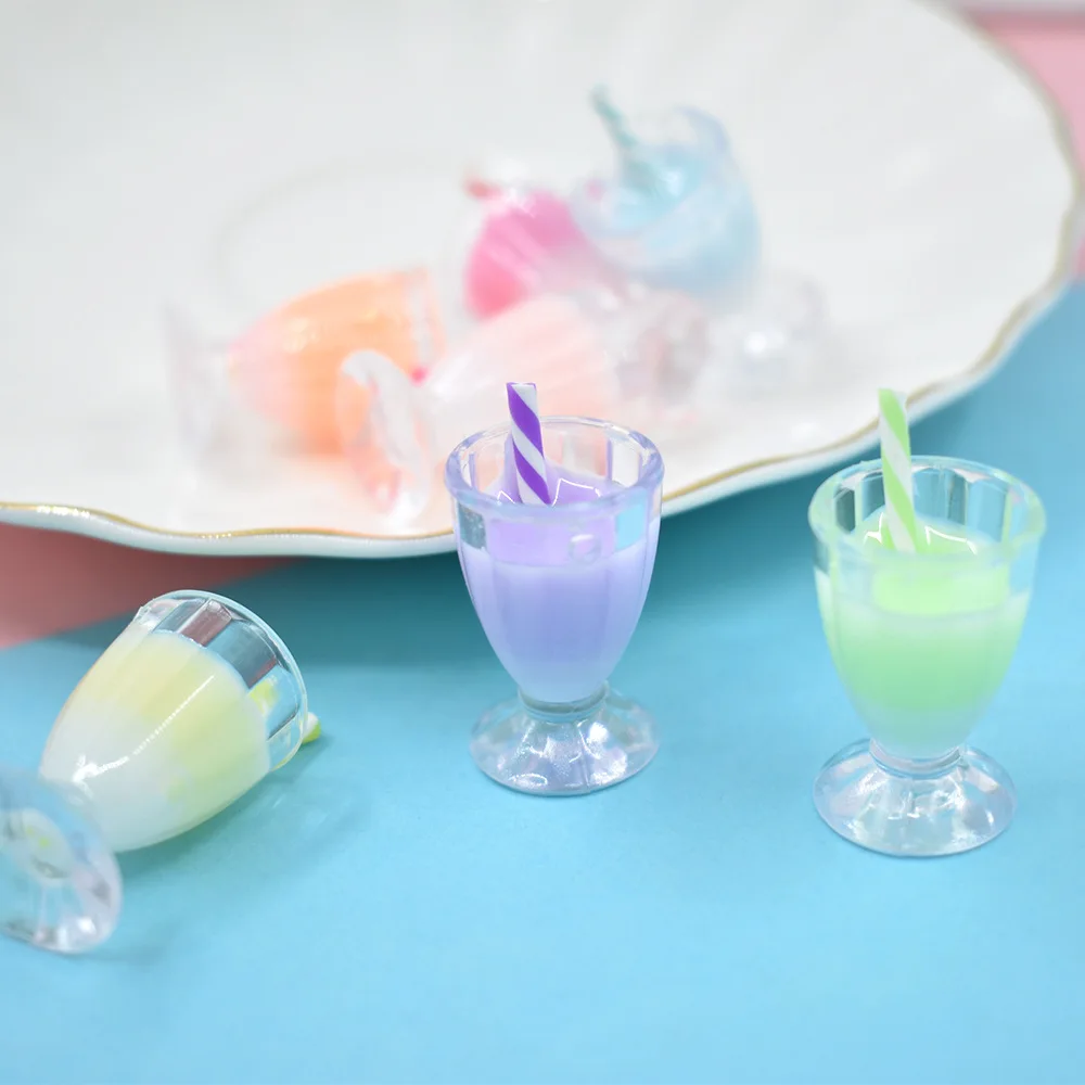 4pcs Resin Cocktail Cup Charms 3D Fruit Tea Pendants for DIY Earring Necklace Keychain Jewelry Making Accessories | Дом и сад