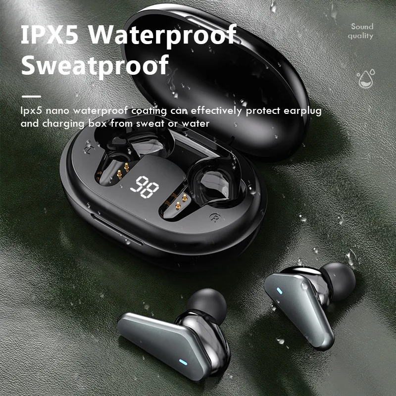 

TWS Wireless Bluetooth Earphone Waterproof Sports Headphone 9D Hifi Stereo Mini Earbuds Noise Canceling Headsets With Microphone