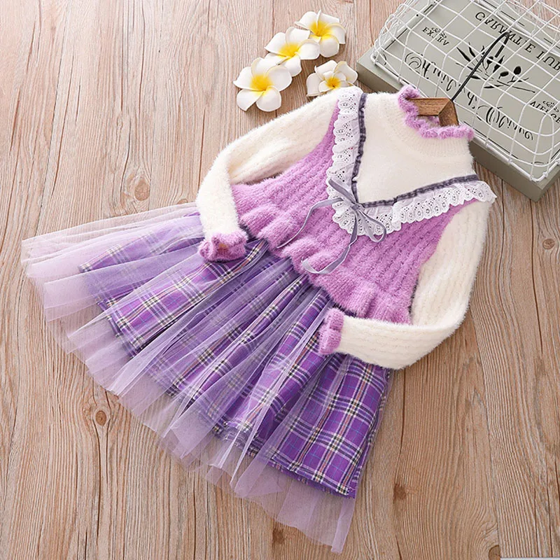 

Kids Children Girls Knitting Dress Winter Clothing