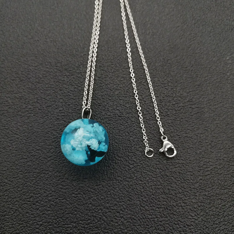 12 шт. шикарное прозрачное ожерелье с кулоном в виде шариков и Луны из смолы