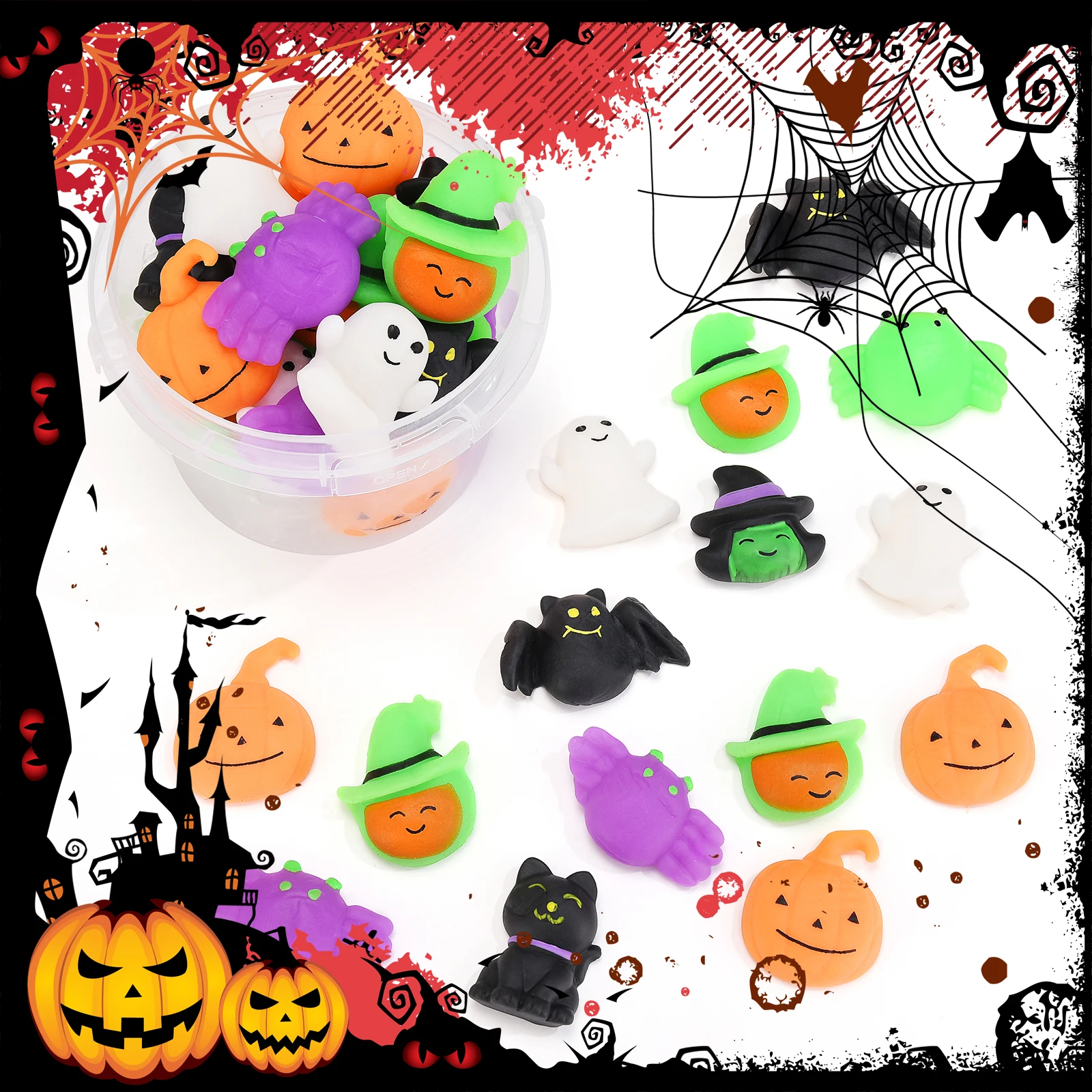 

24PCS/BOX Fidget Toys Pack Set Anti Stress Set Strings Relief Adults Children Sensory Squishy Relief Antistress Halloween Gift