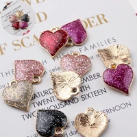 10pcs shiny heart alloy charms pendant beautiful charming design diy handmade jewelry