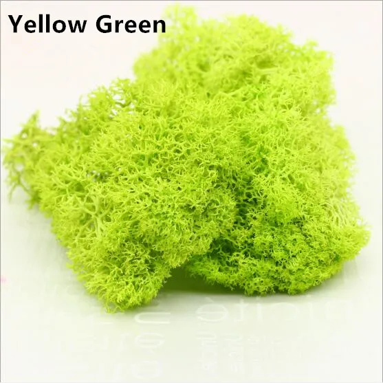 Yellow Green 20 г Многоцветный Искусственный мох трава искусственный цветок растение мох украшение дома гостиной DIY Садовый цветок Декор Аксессуары - Цвет: Yellow Green