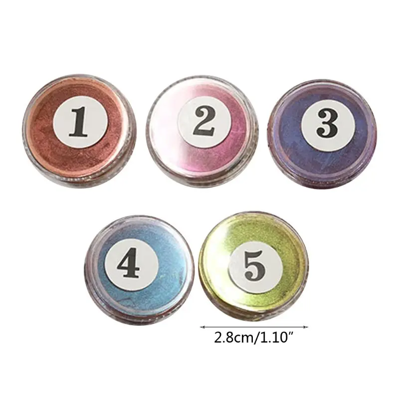 

5 Pcs/set Mixed Color Resin DIY Jewelry Making Craft Glowing Powder Luminous Pigment Set Crystal Epoxy Filling Material