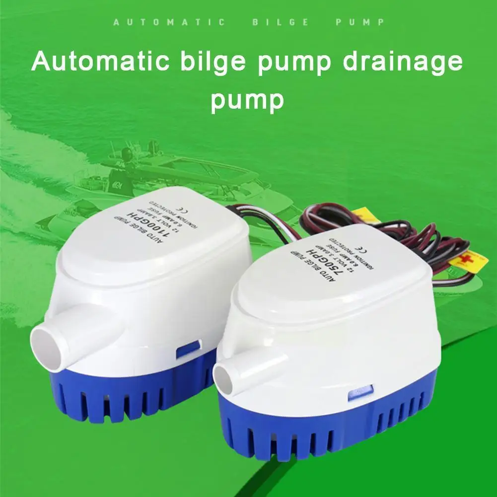 

12 1100GPH Automatic Boat Bilge Pump Electric Marine Boat Submersible With Sump Switch Pump Bilge Pump Water Exhaust X5D4