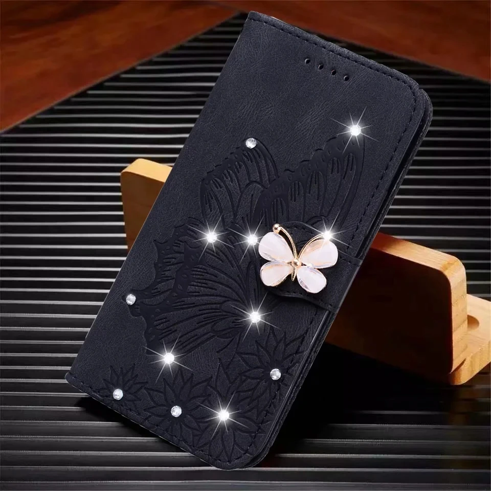 Бриллиантовым бантиком кожаный с отделением портмоне Чехол для мобильного