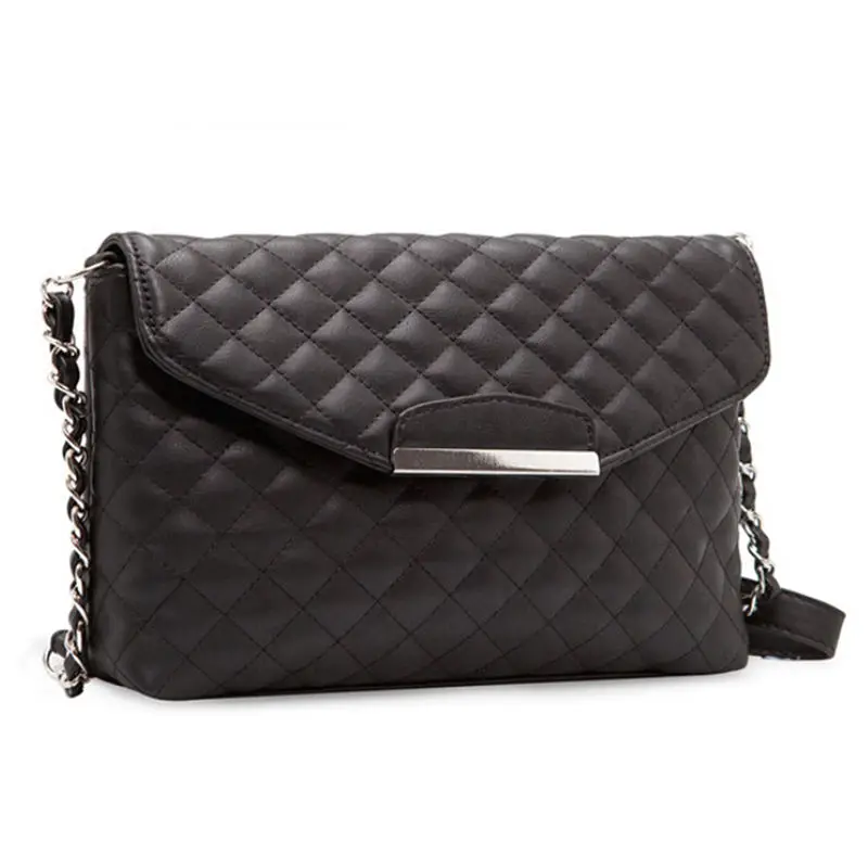 Клетчатый клатч из искусственной кожи с цепочкой Женский кошелек сумка