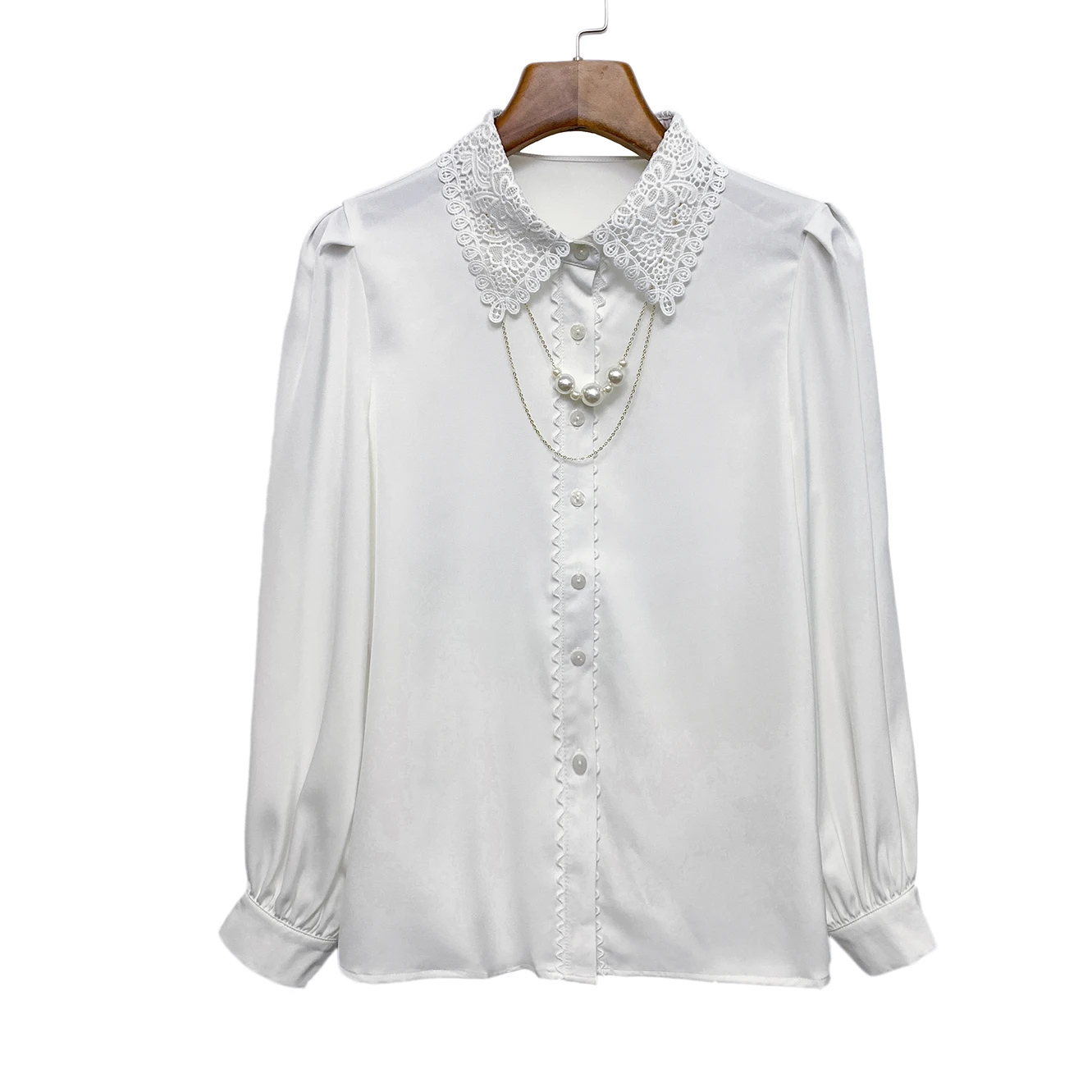 

White Shirt Women's Design Sense Niche 2021 Early Spring New Wild Shirt Western Style Slimming Fashion Tops