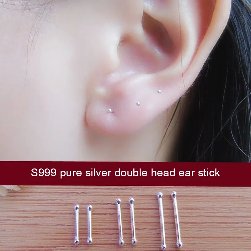 

2 Pairs Simple Stud Earrings Women Korean Geometric S999 Silver Earrings Fashion Jewelry Wholesale/Dropshipping