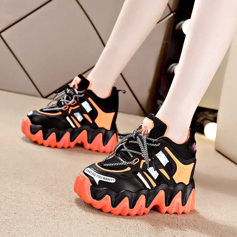 

Color Autumn New Sneakers for Women All-match Women Platform Casual Shoes Thick-soled Casual Breathable Flat Shoes Women
