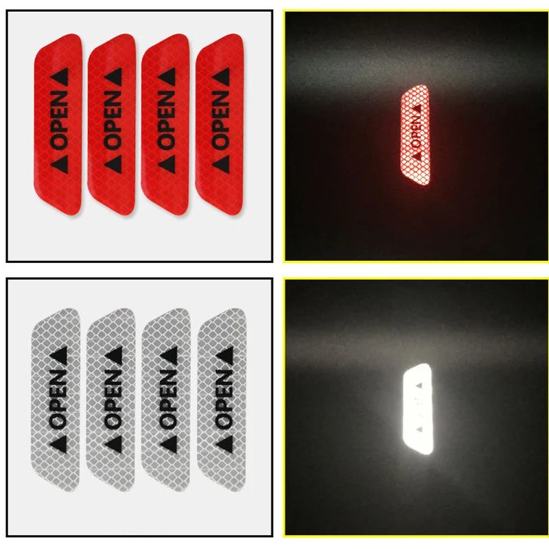 4 шт./компл. Автомобильный Светоотражающий пояс предупреждающий знак