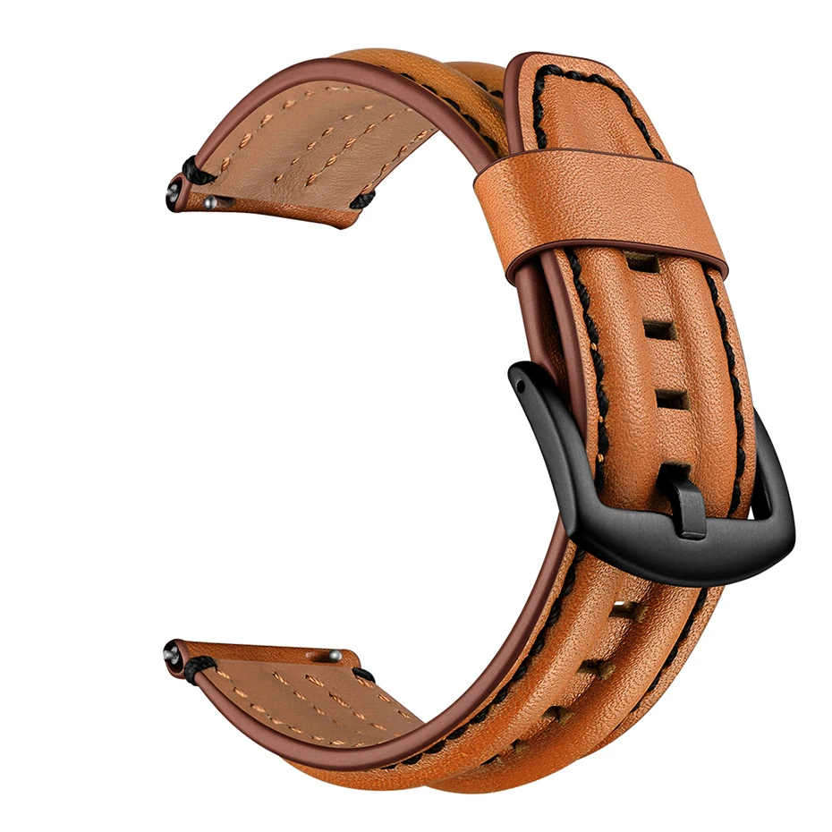 

22mm Cow Leather Band for Huawei Watch GT Samsung Galaxy Watch 46mm Gear S3 Sport WatchBand Replacement Strap Moto Huami Amazfit