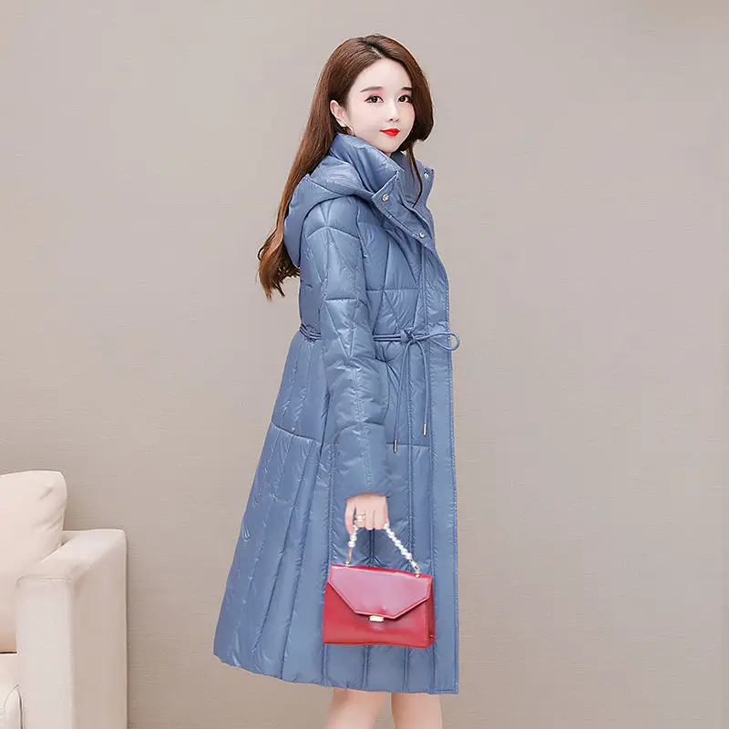 Women Long Cotton-padded Jacket 2021 New Temperament Waist Thicker Warm Coat2021 Winter Fashion Female Cotton-padded Jacket A753