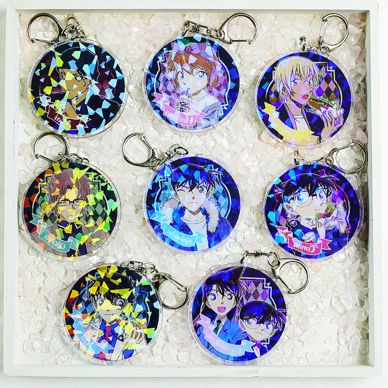 

Anime Figure Detective Conan Keychain Fashion Japanese Cartoon Kudo Shinichi Car Key Holder Chain Keyrings Jewelry Gift