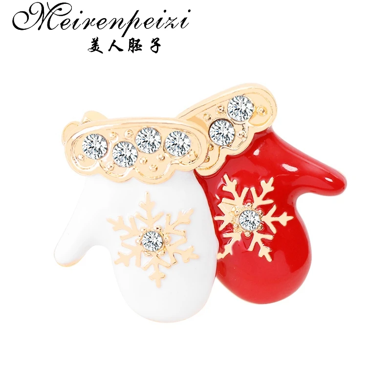 Meirenpeizi Merry Christmas Броши Булавки милый Санта Клаус шляпа перчатки колокольчики носки пончики Конфета Эмаль Булавка значки брошь