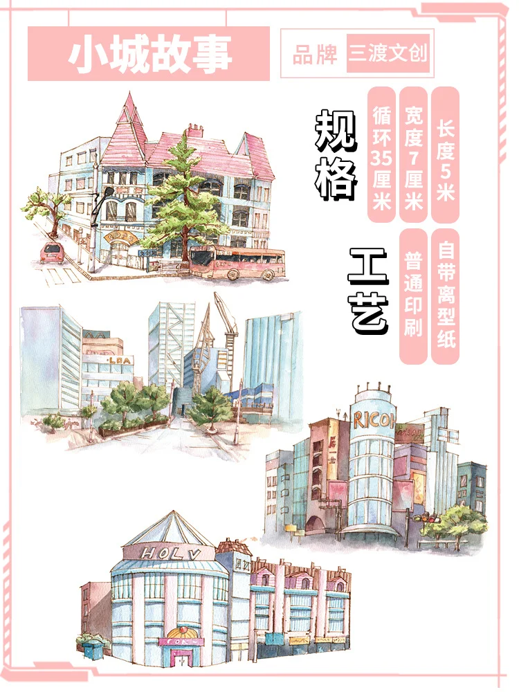 

5 meter Landscape making tape pet washi wonderful longing story DIY decorative