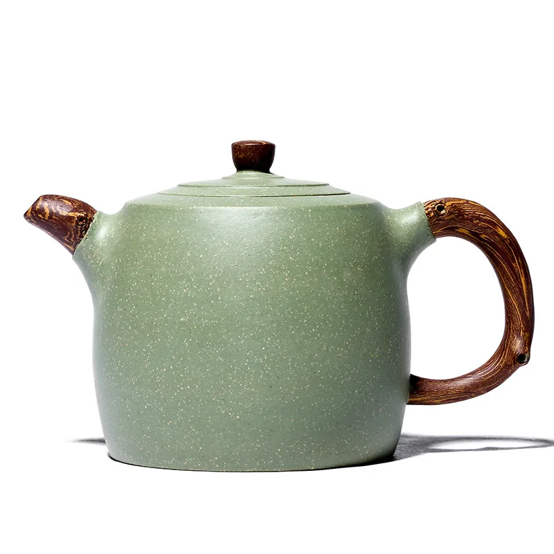 

Yixing purple clay teapot, a famous hand-made raw material, bean green sand ground mud well fence tea pot, large capacity kungfu