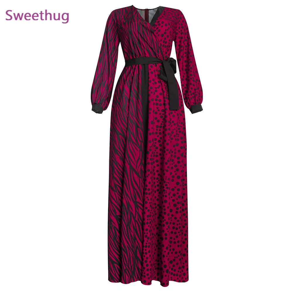 

Plus Size Women African Print Dashiki Dresses Long Sleeve Party Gowns Kaftan 2021 Summer Ladies Clothing Boho Boubou Robe