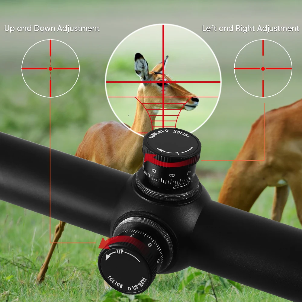 6 24x50 AOE Riflescope Регулируемый зеленый красный точечный охотничий светильник Оптика