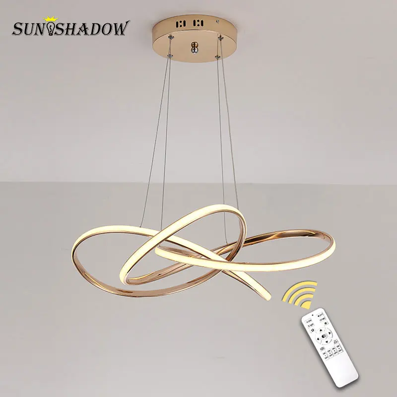Современная светодиодная Подвесная лампа домашнее украшение золотого и
