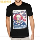 Женская футболка с изображением танцующего клоуна Pennywise, мужские черные футболки большого размера