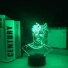 Реперская фигурка XXX Tentacion сувенир подарки для фанатов 3D иллюзия Лампа Украшение ночник яхсех Дуэйн Рикардо онфрой