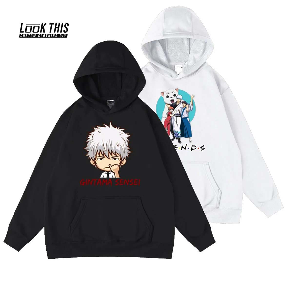 

Anime GINTAMA Autumn Children's Cartoon Hoodie Boys and Girls Baby Clothes Hoodies Child Big Pocket Hooded Pullover Sweatshirts
