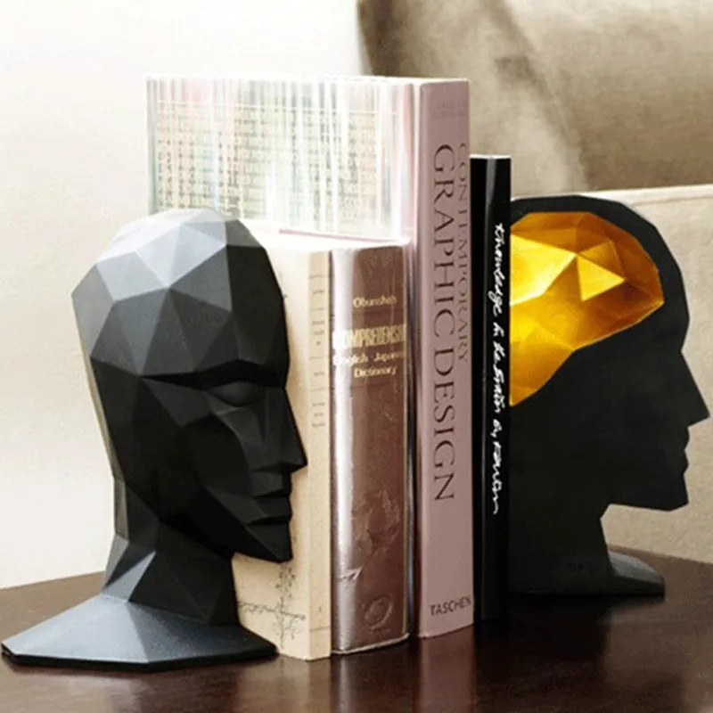 

Elegant European Study Of High-Grade Office Decorations Resin Crafts Human Face Brain Bookends Best GIFT Home Decor