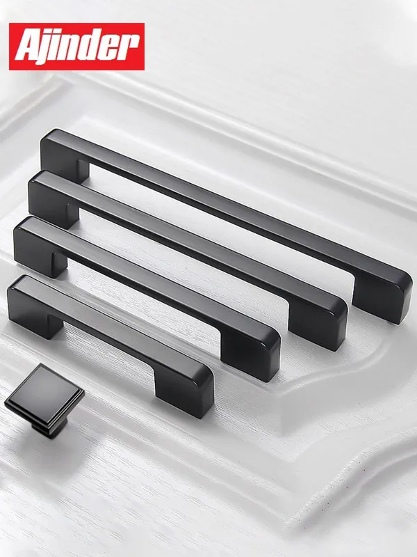 Новый цинковый сплав черный цвет для шкафов ручки Американский Стиль двери