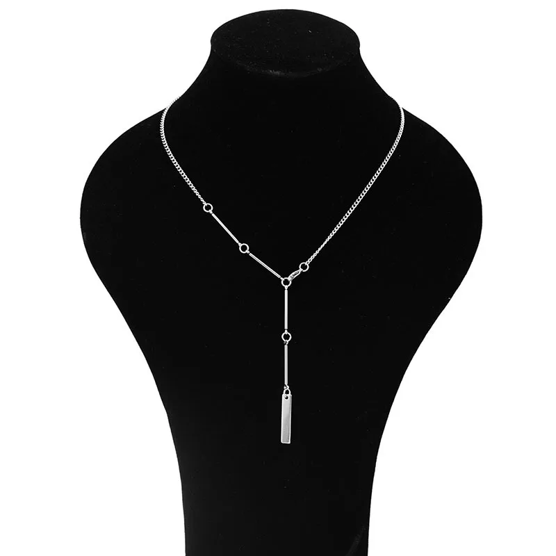 Новое корейское ожерелье из нержавеющей стали с геометрической подвеской в виде