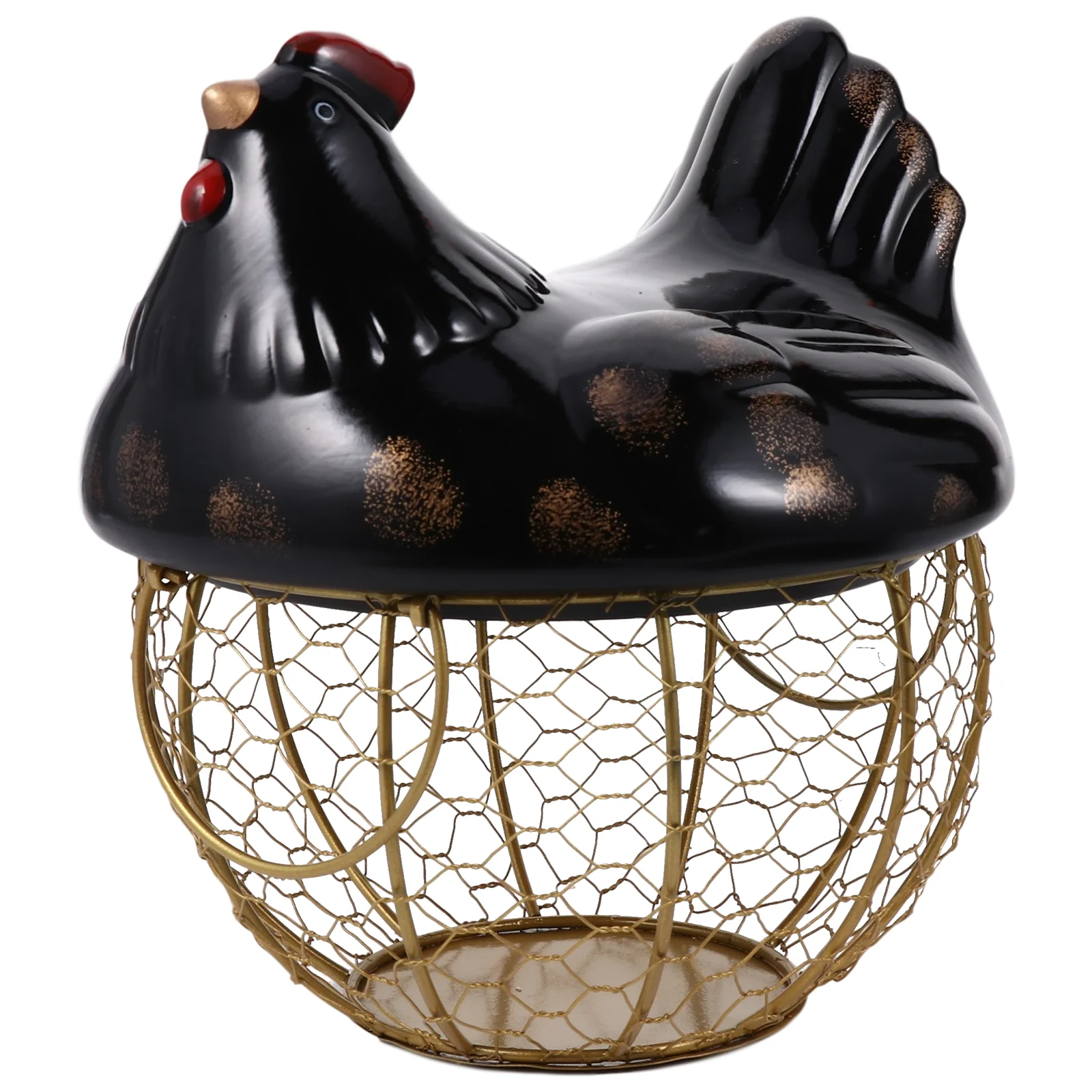 

1Pc Creative Fruit Basket Eggs Storage Basket Iron Art Storage Basket with Lid