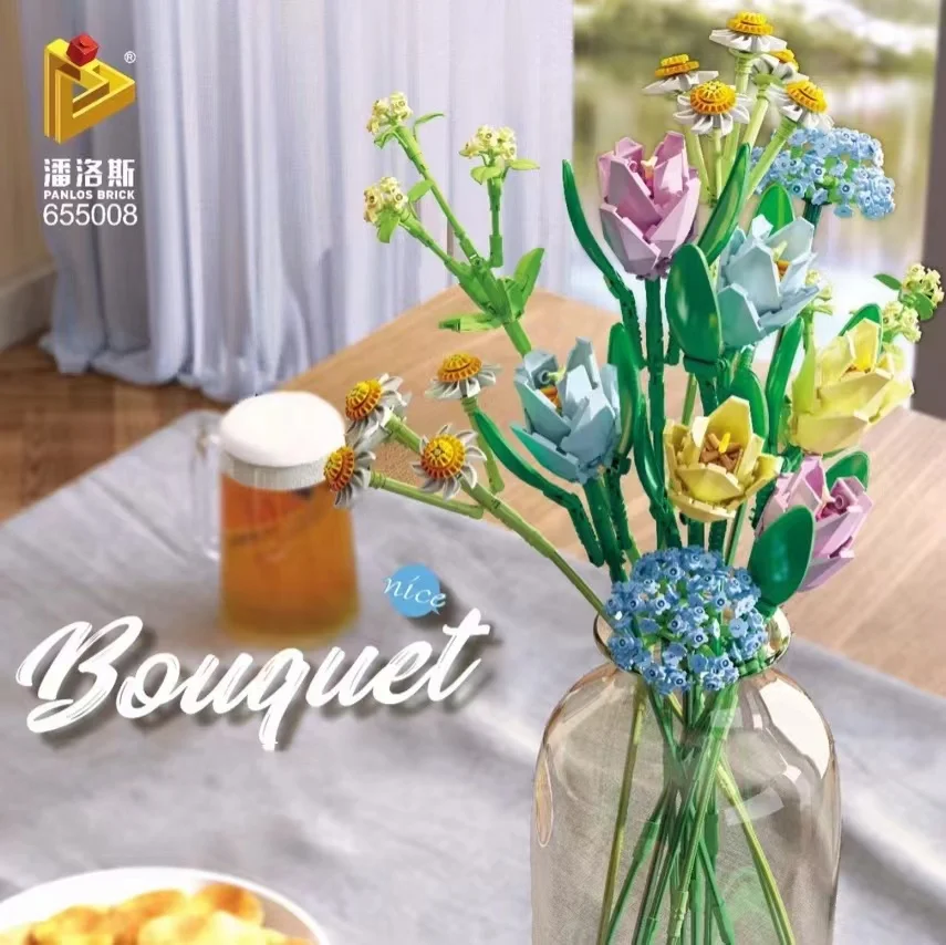 

Идеи Diy 10280 букет цветов Гортензия Маргаритка Роза рай друзья Moc растения строительные блоки город экспертные Игрушки для девочек