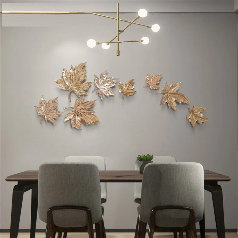 

Luxury Maple Leaf 3D Wall Hanging Home Decor Resin Crafts Creative Background Stereo Wall Decoration