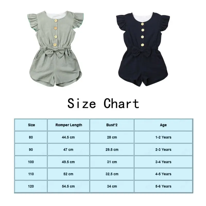 

1-6T Summer Toddler Baby Girls Short Sleeve Romper Jumpsuit One Piece Playsuit Sunsuit Kids Girl Overalls Outfits Clothes